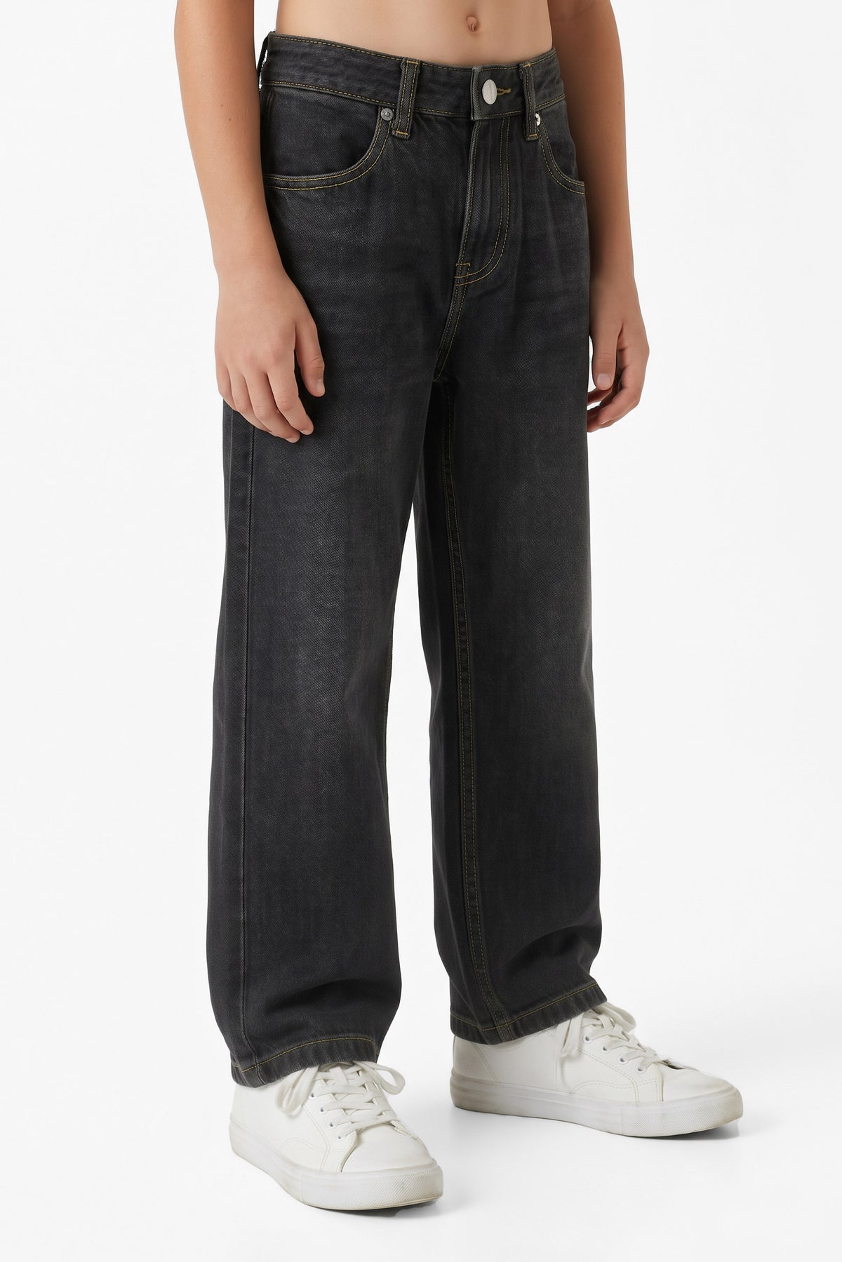 Loose Fit Jeans - Black Washed