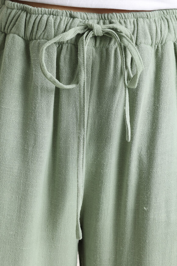 Wide Leg Leinenhose - Sage