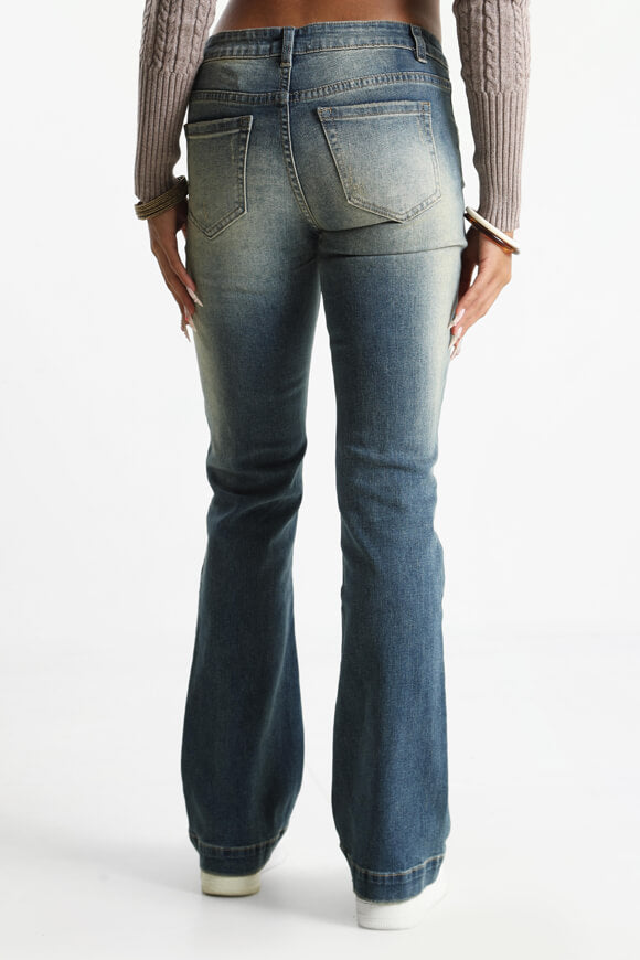 Flare jeans - Dark blue washed