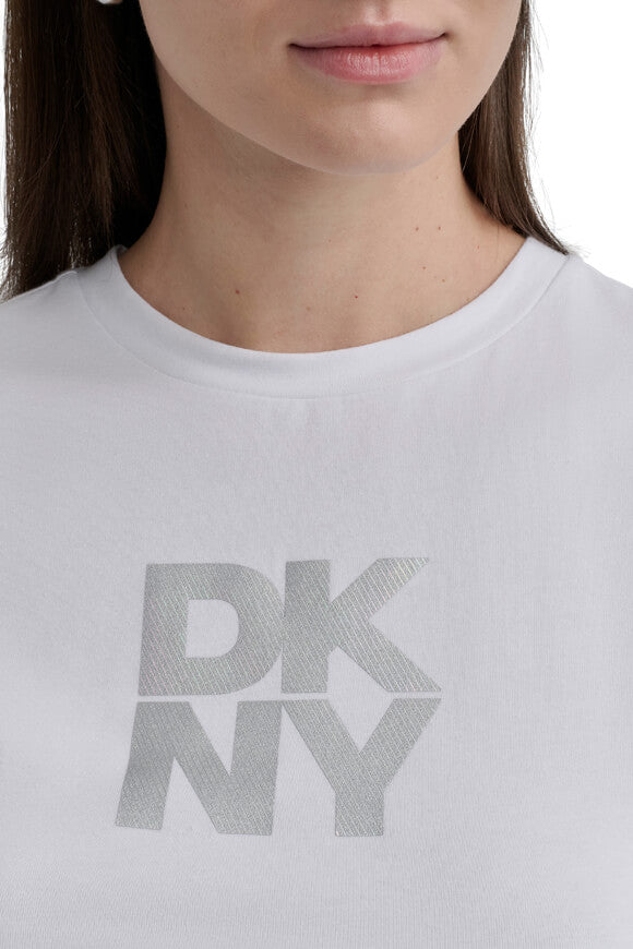 Crop T-Shirt - White + Silver