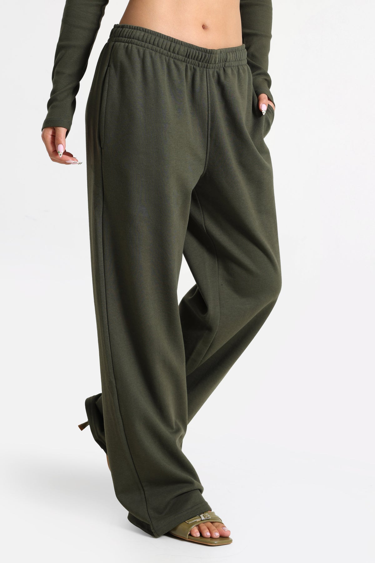 Pantaloni in felpa - Olive