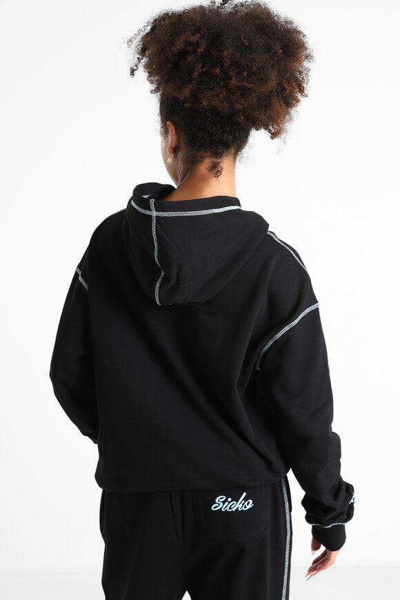 Oversize Kapuzensweatjacke - Schwarz