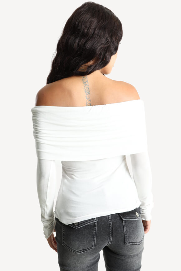 Shirt manches longues off shoulder - Ecru