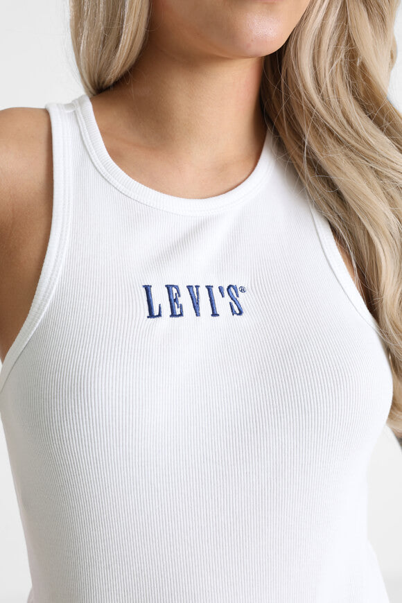 Geripptes Tanktop - White