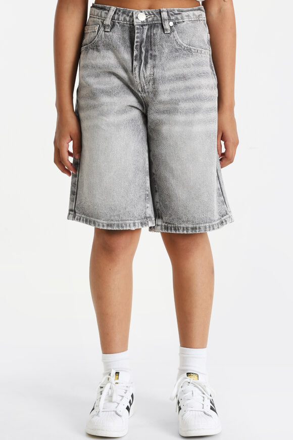 Short en jean baggy fit - Délavé noir