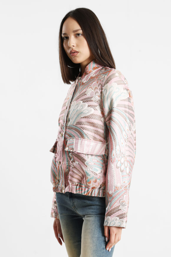Lightweight bomber jacket - pink + multicolor