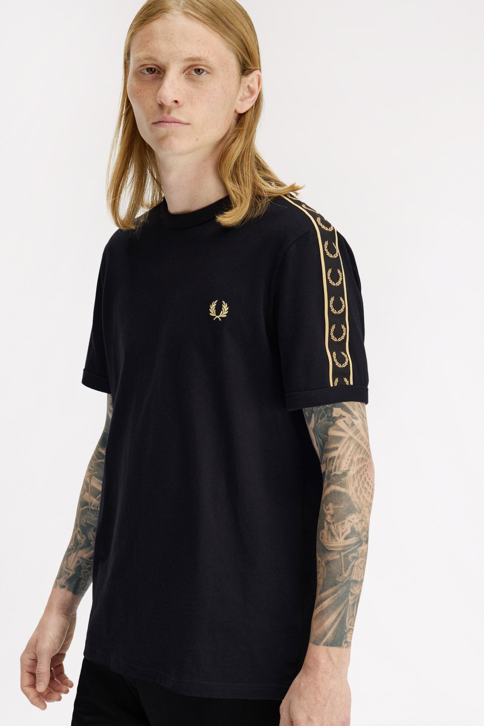 Contrast Tape Ringer T-Shirt - Black