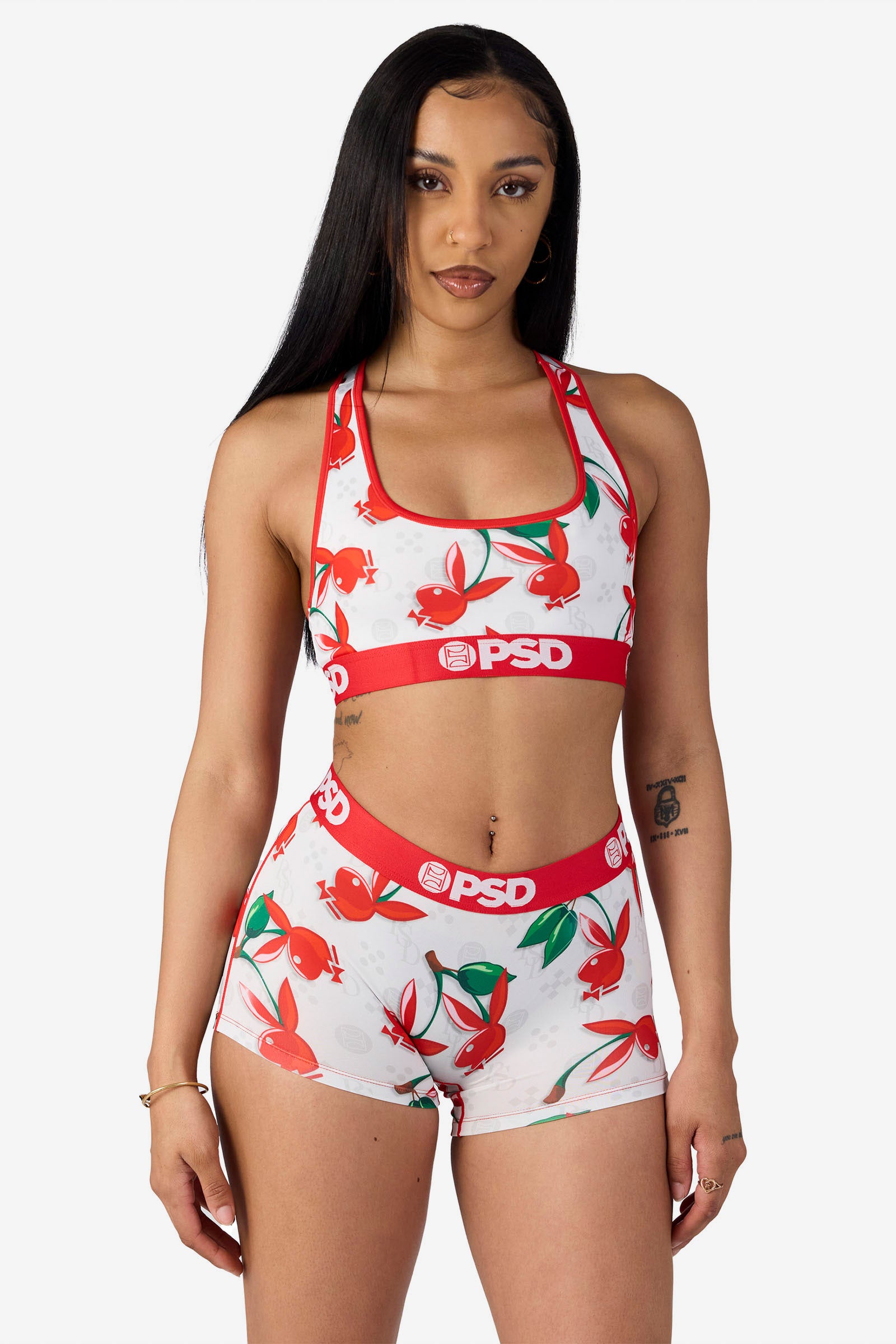 Sport-Bralette - White + Red