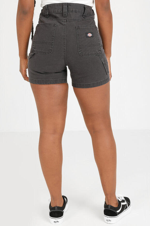High waist denim shorts - black