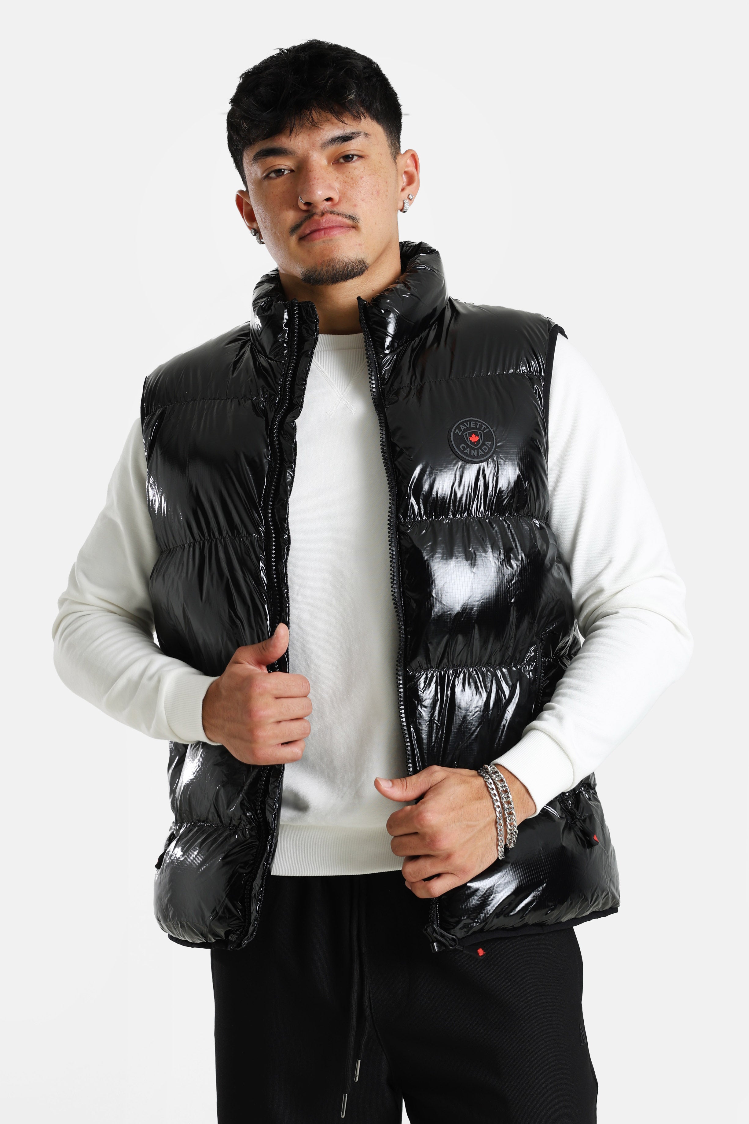Palzino Puffergilet in Glanz-Optik - Black
