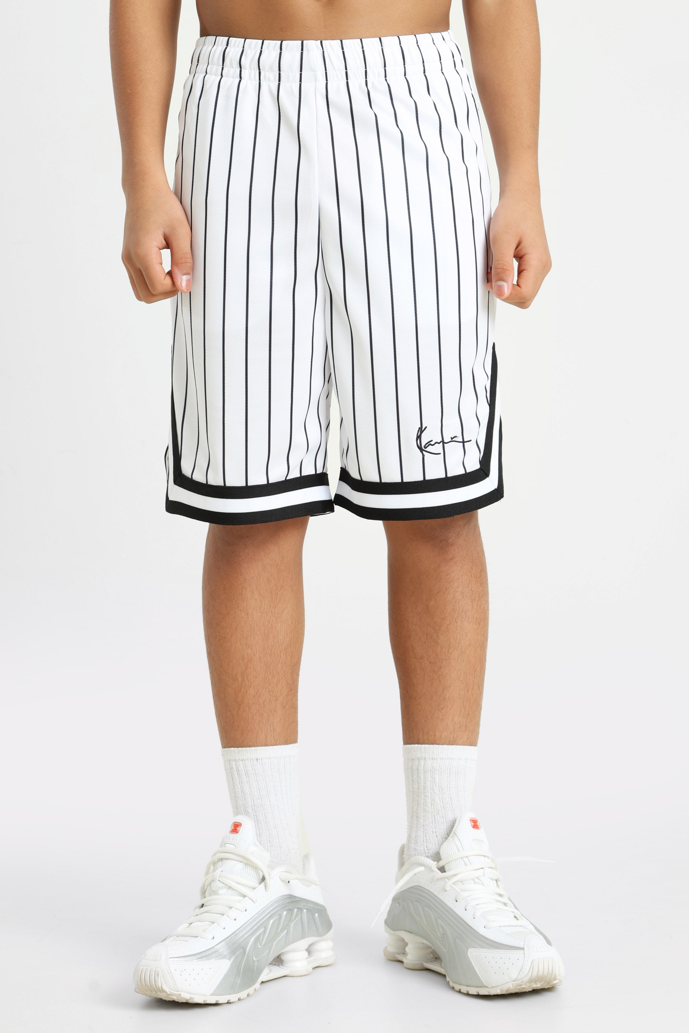 Mesh Shorts - White + Black