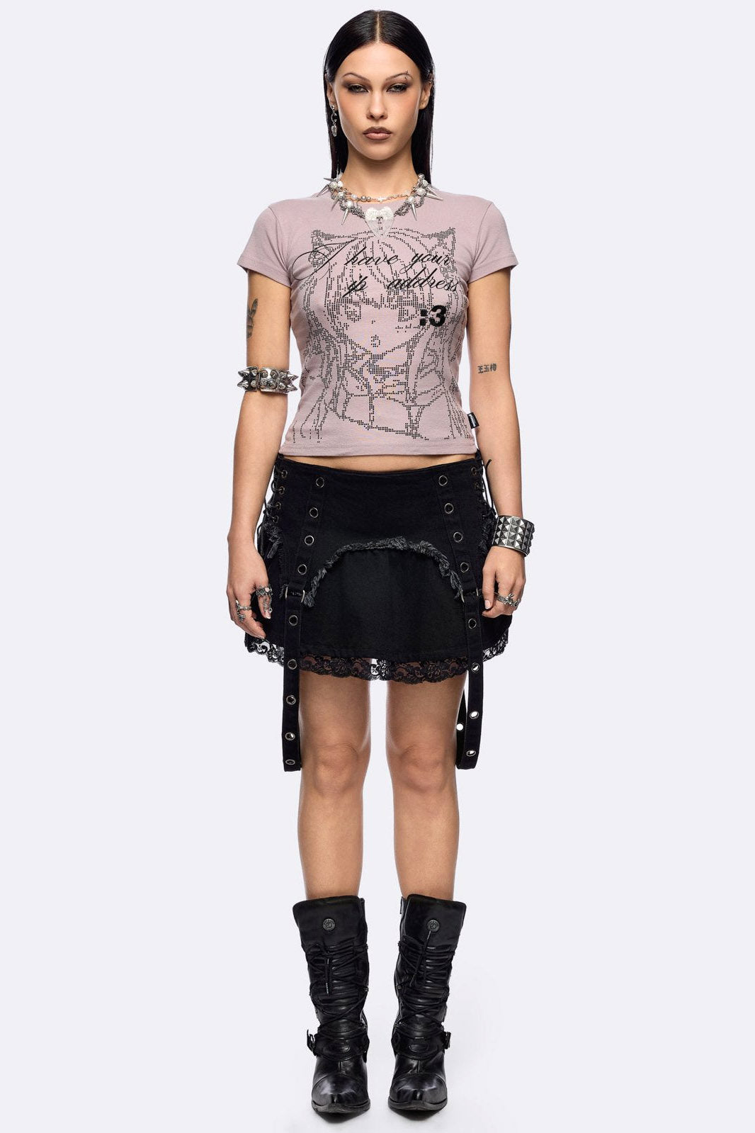 IP Adress Crop T-Shirt - Dusky Pink