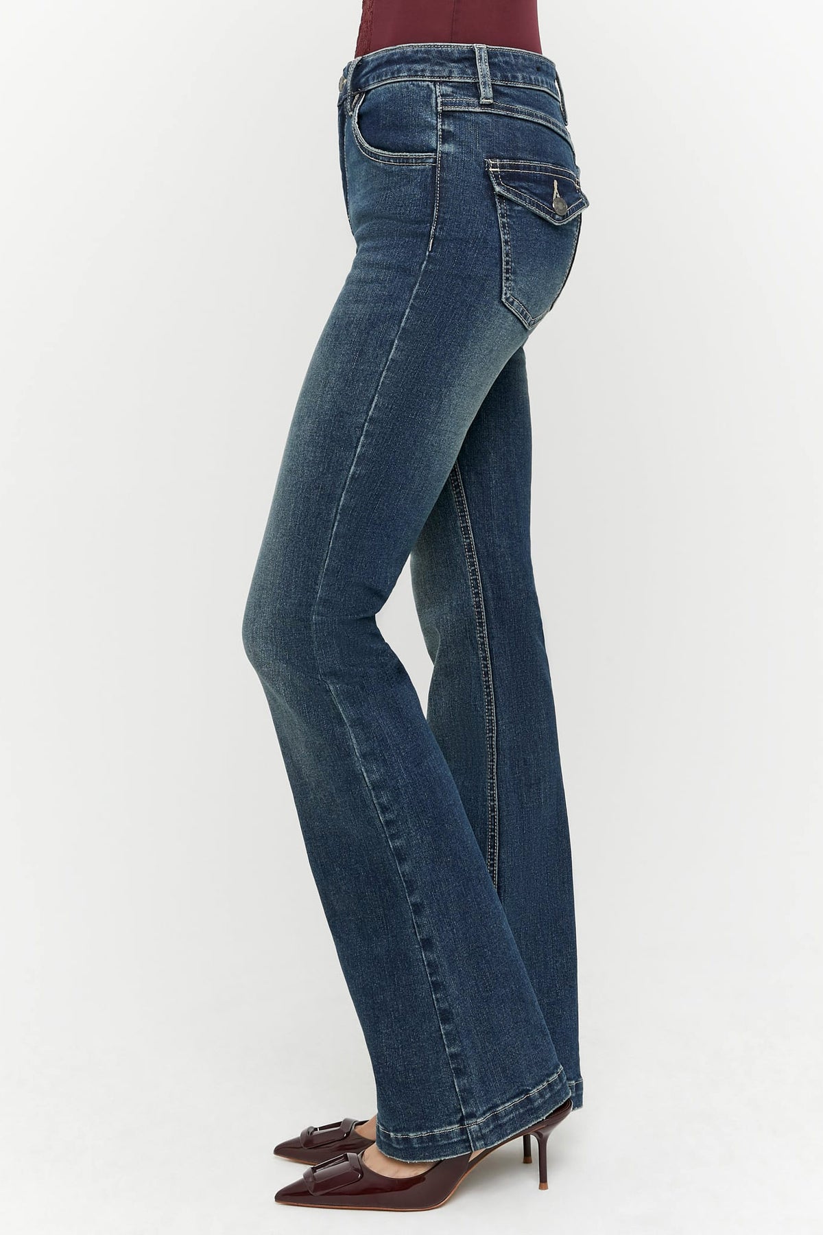 Jeans a gamba leggermente svasata - Blue Medium Used