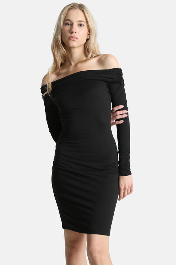 Off-shoulder mini dress - black