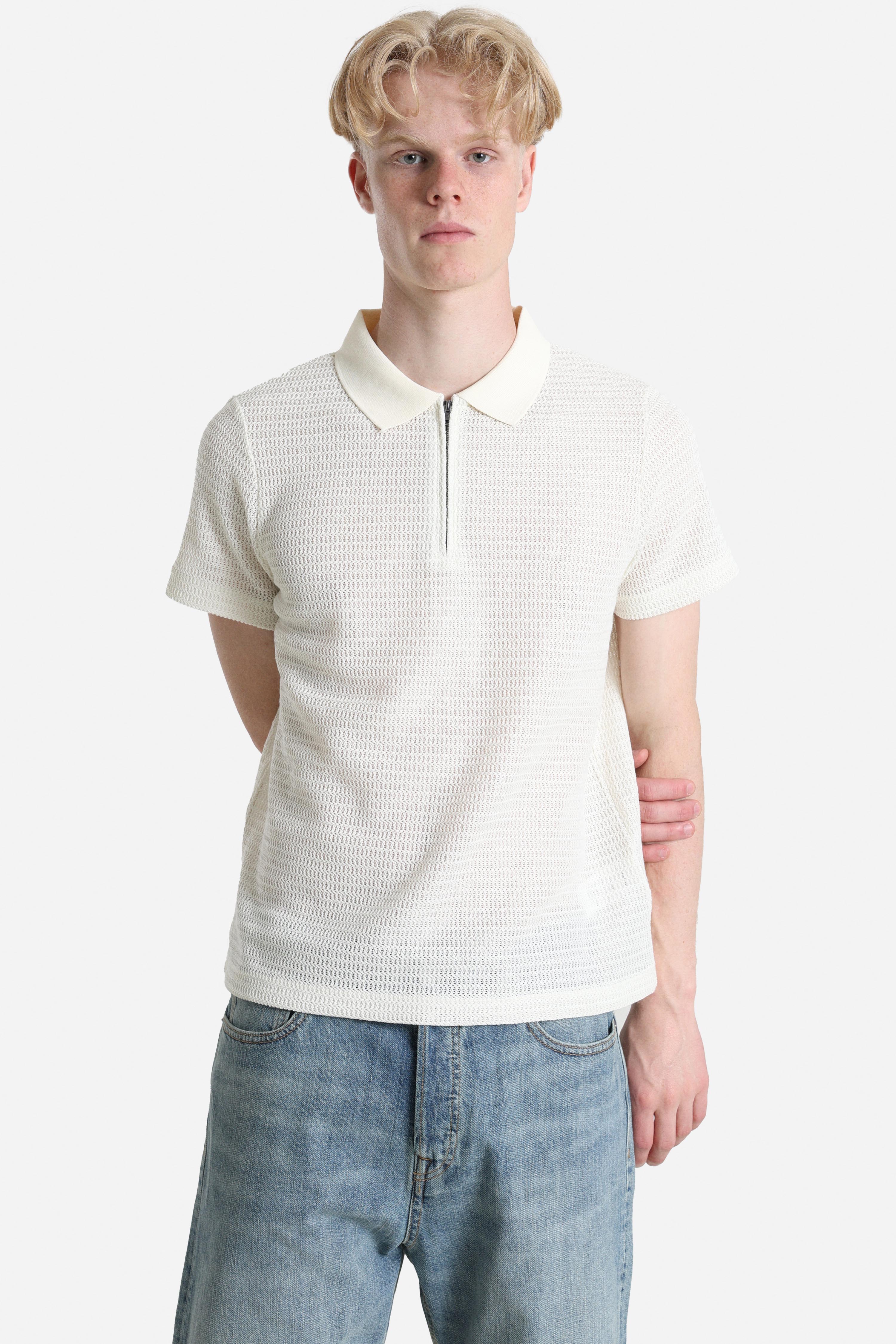 Häkel Poloshirt - Offwhite
