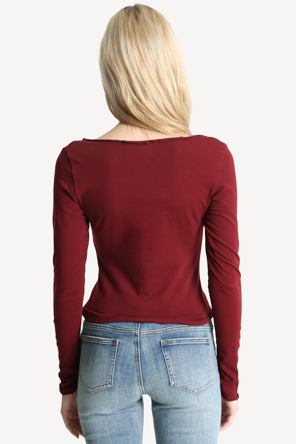 Crop long sleeve shirt - Burgundy