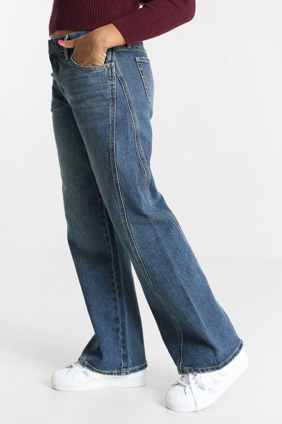 Wide Leg Jeans - Medium Blue Denim