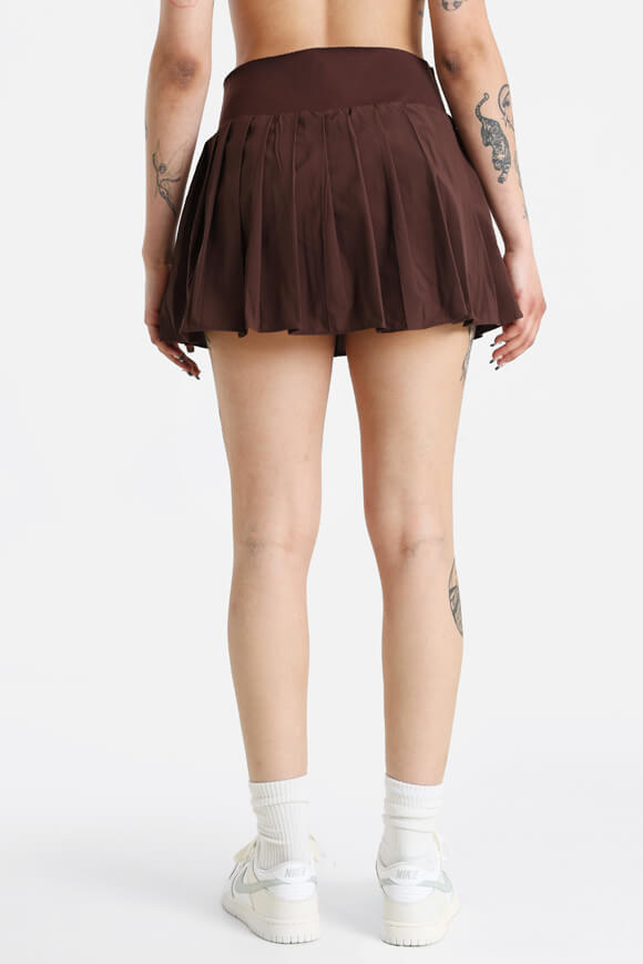 Mini skirt with inner shorts - dark brown