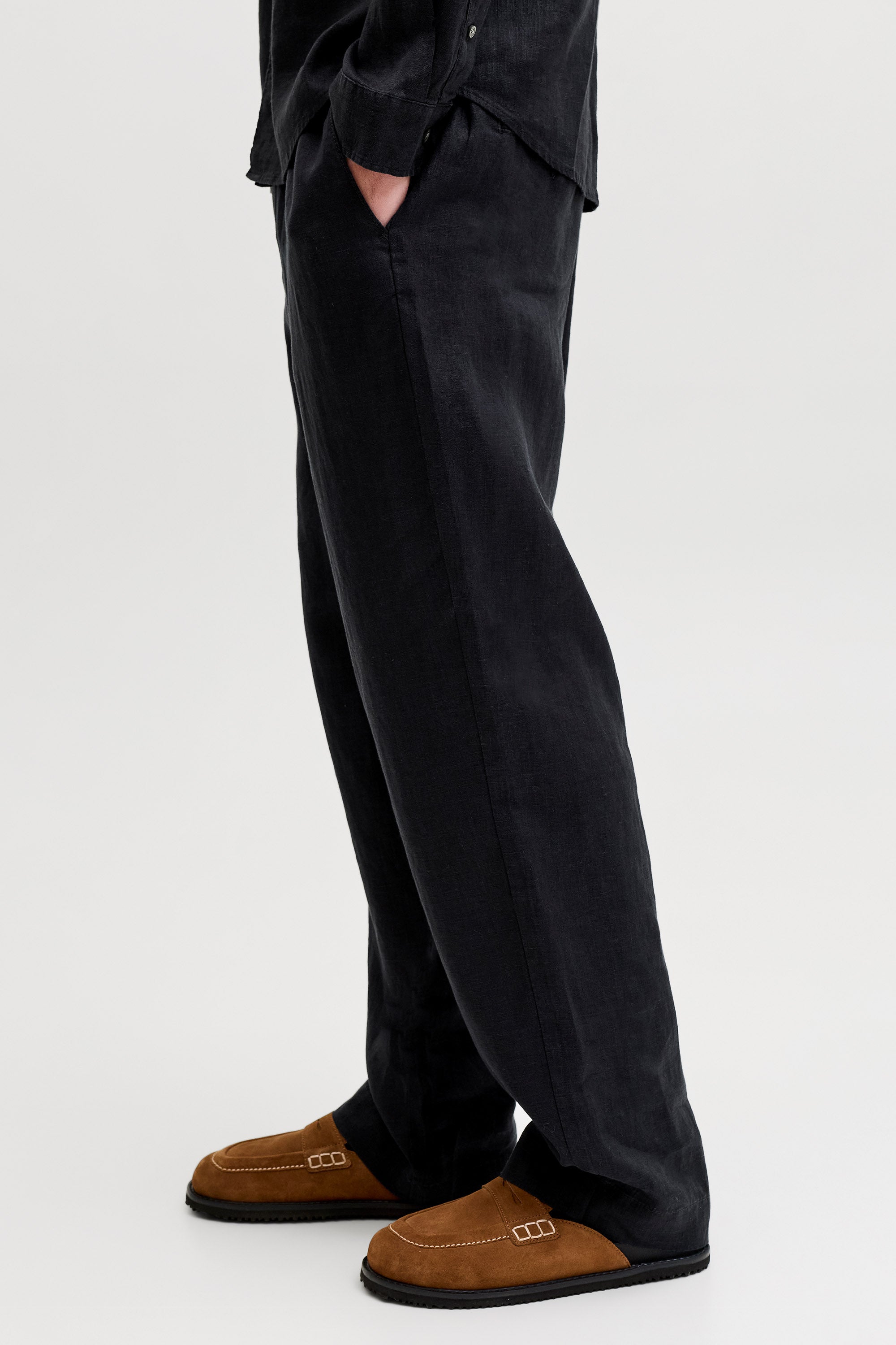 JPSTKARL Chino Leinenhose - Black