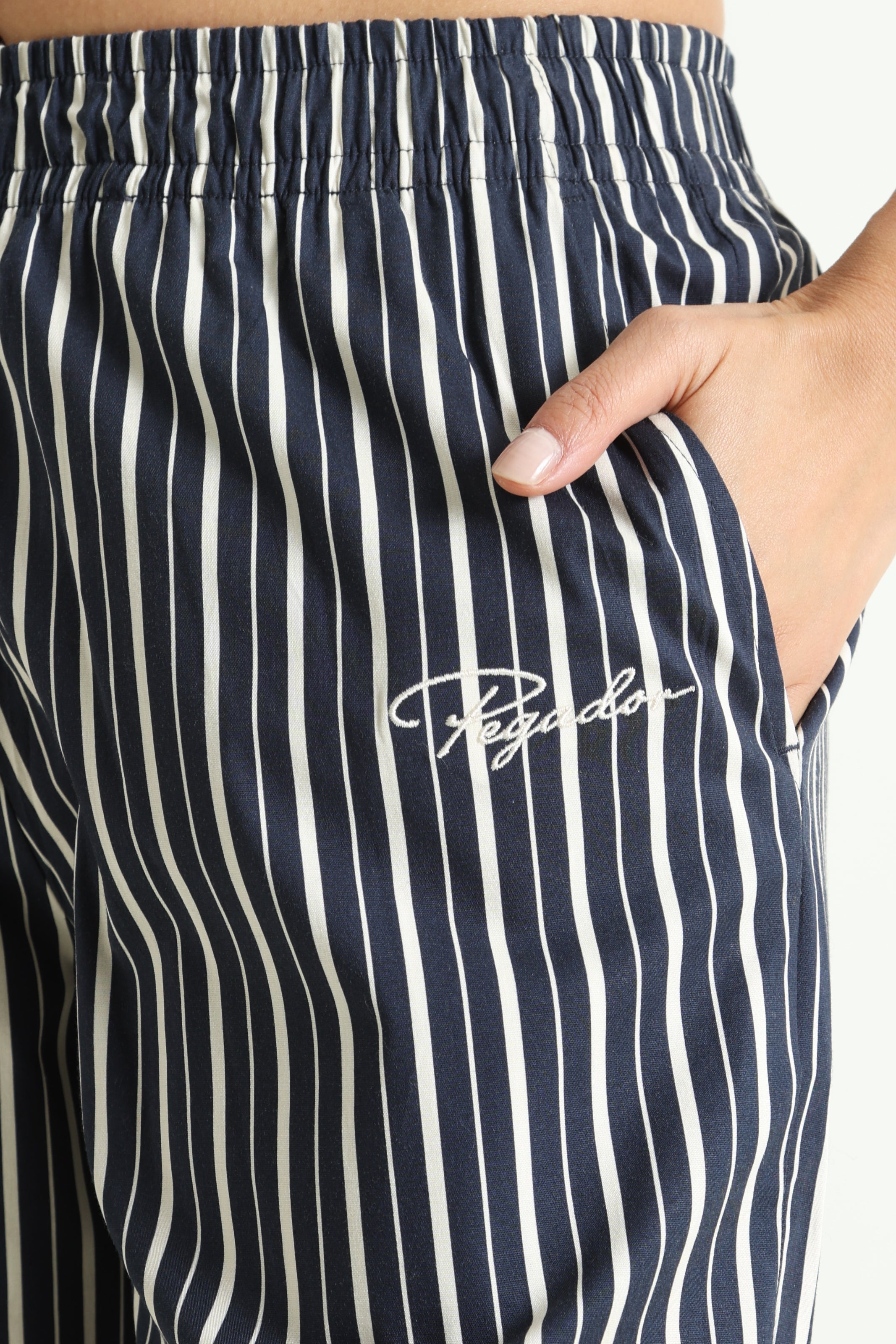 Pantaloni in tessuto Louisa - Indigo Navy + Bianco