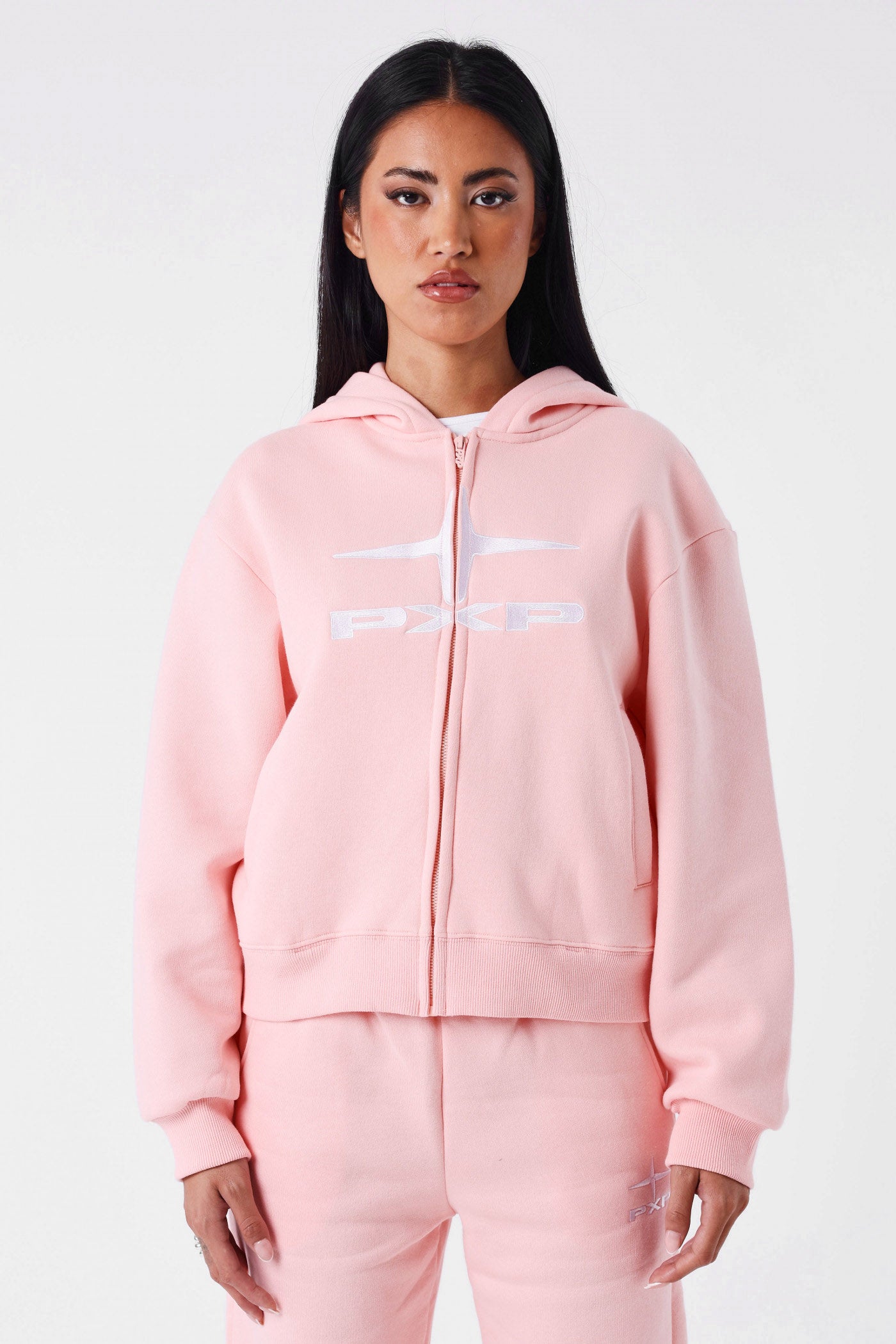 Kapuzensweatjacke - Light Pink
