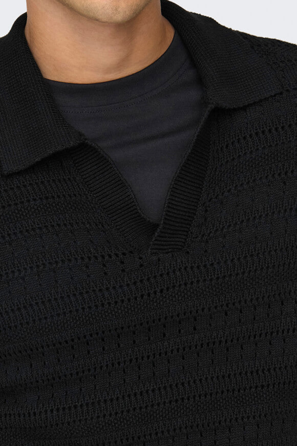 Polo Grayson in maglia - Black