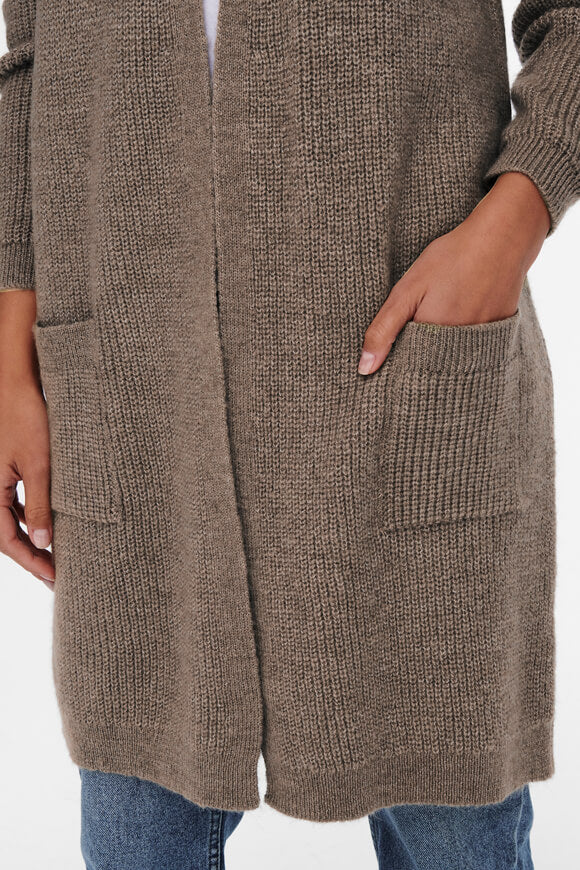 Jade jaquette en tricot côtelé - Caribou Melange