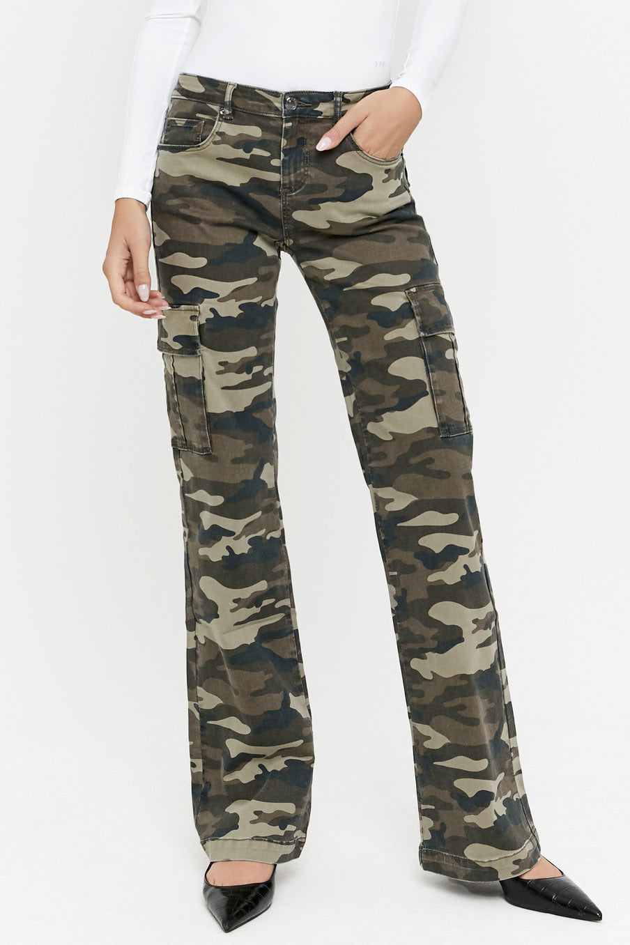 Pantaloni bootcut - Camouflage