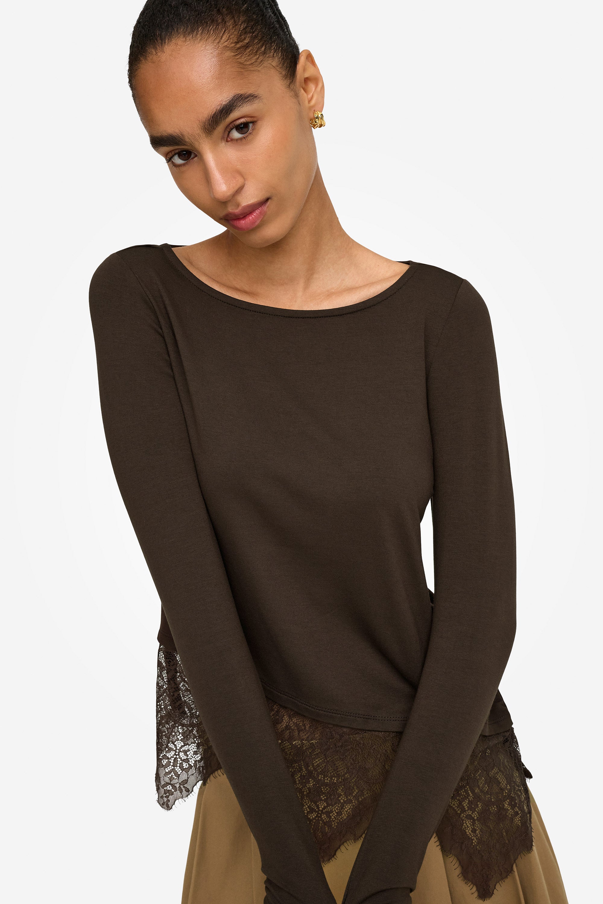 ONLLAILA Langarmshirt - Coffee Bean