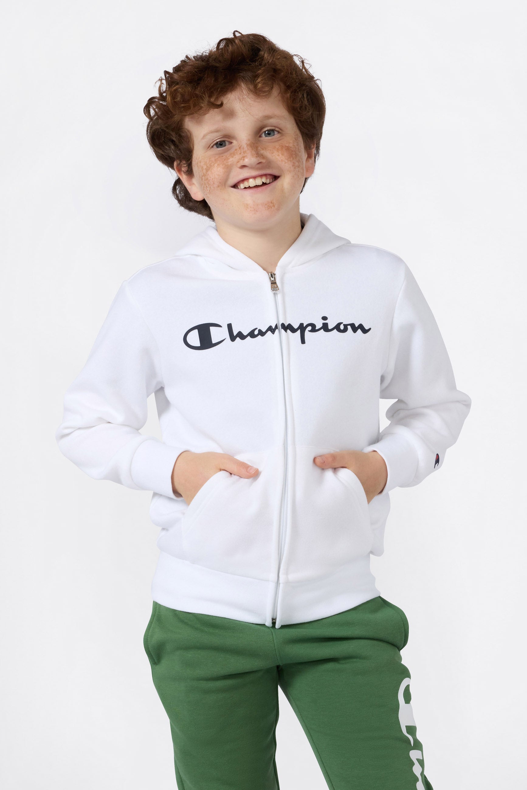 Kapuzensweatjacke - White