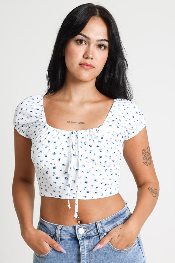 Off Shoulder Crop Shirt - Offwhite
