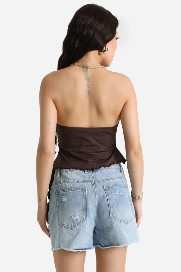 Crop top a fascia - marrone scuro