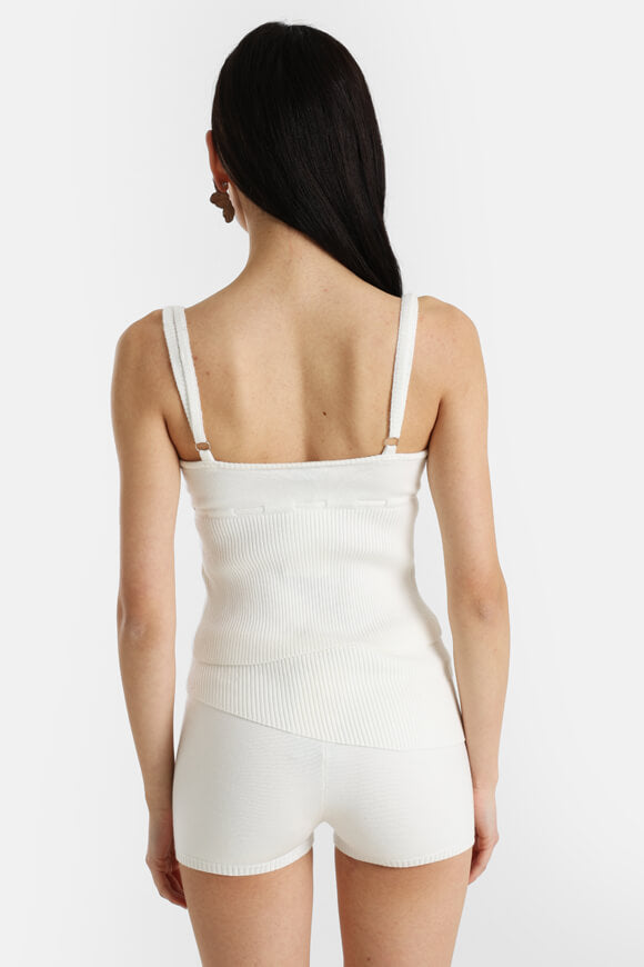 Top à bretelles en tricot - Ecru