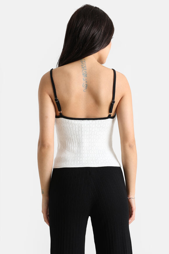 Strick Crop Trägertop - Ecru