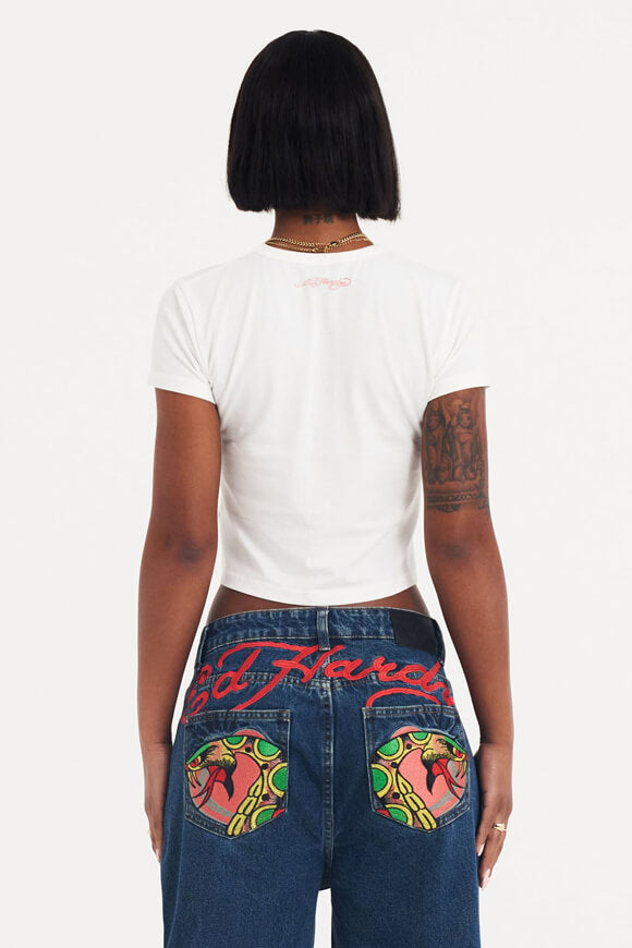 Maglietta Lucky Anchor Baby Crop - Bianco sporco