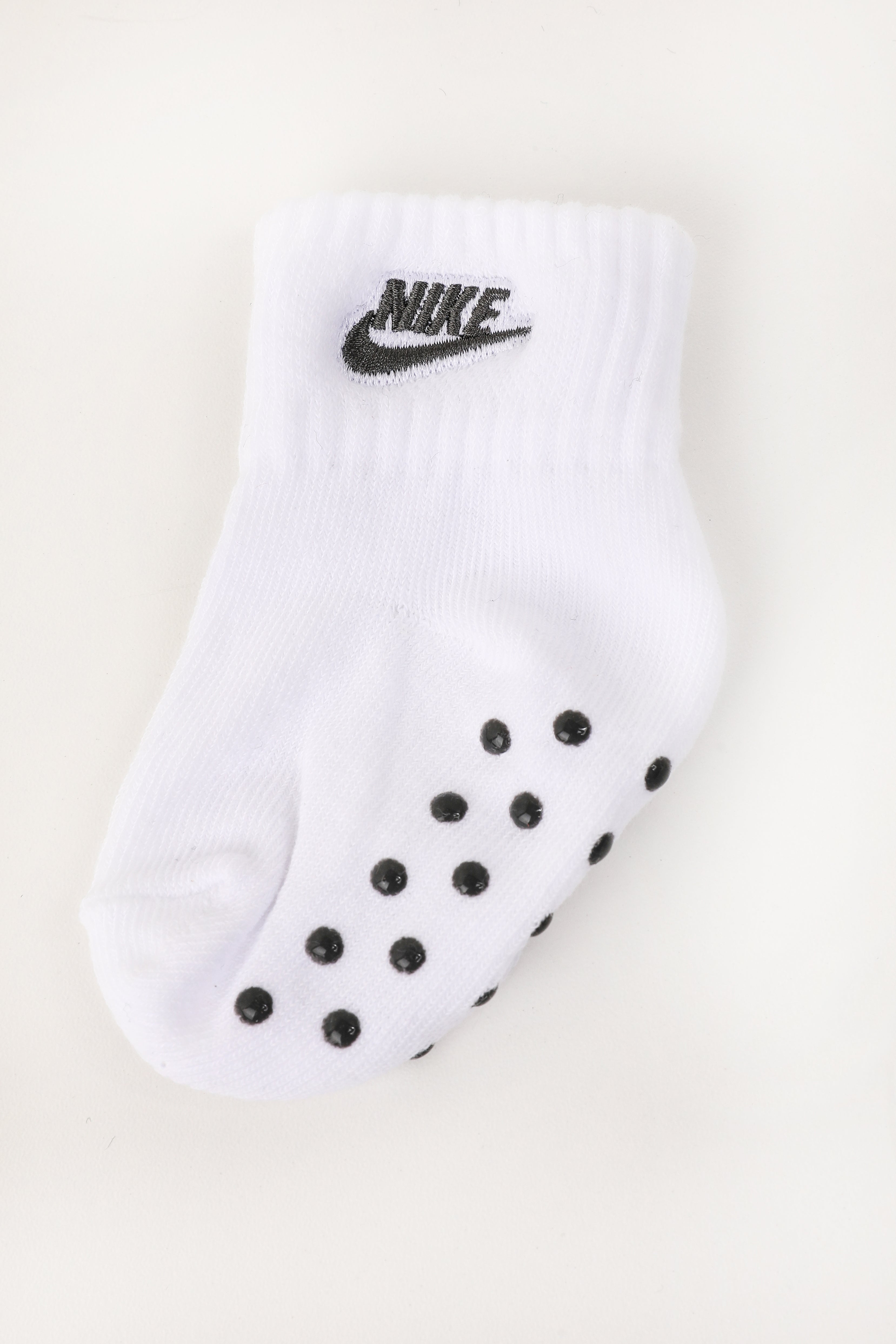 Dreierpack Anti-Rutsch Baby Socken - Grau meliert + Weiss