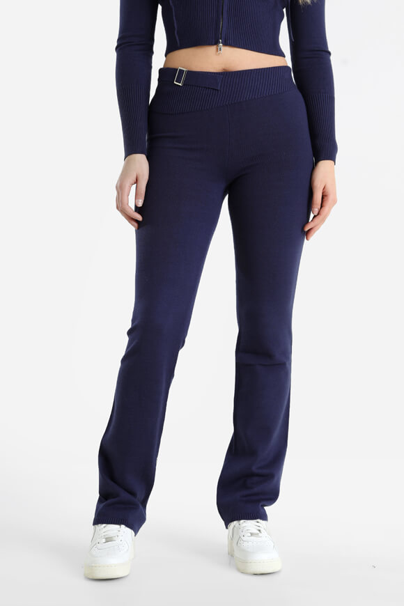 Flare Strickhose - Marineblau