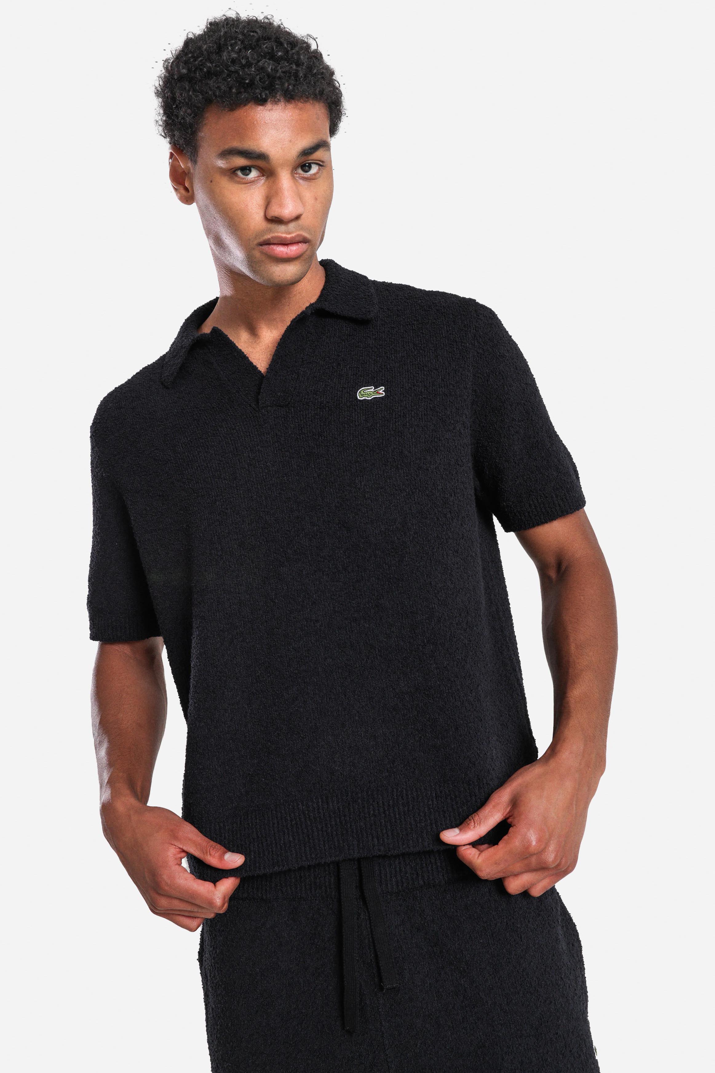 Polo en maille bouclette - Black