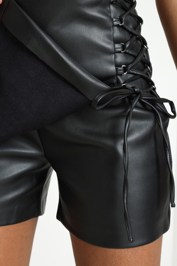 Skort en similicuir - noir