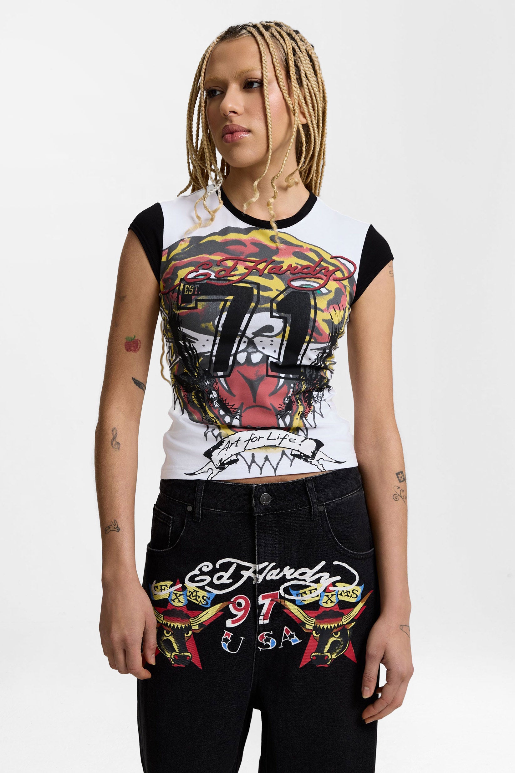 T-Shirt - White + Black