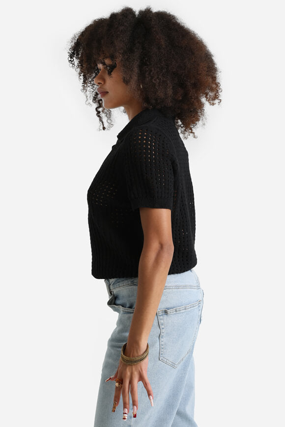 ONLANNASOFIA Polo all'uncinetto - Nero