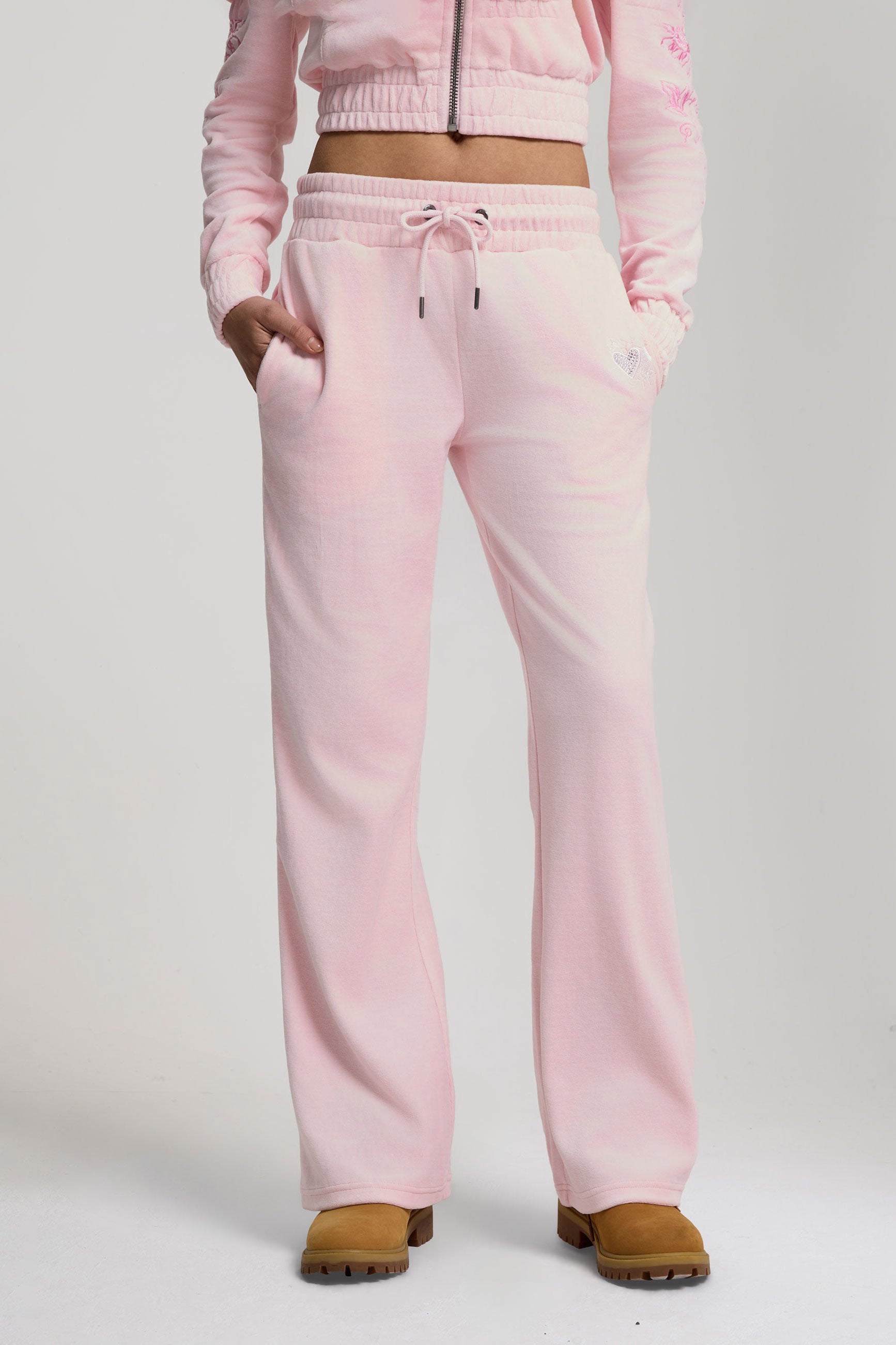 Pantalon flare en velours - Pink