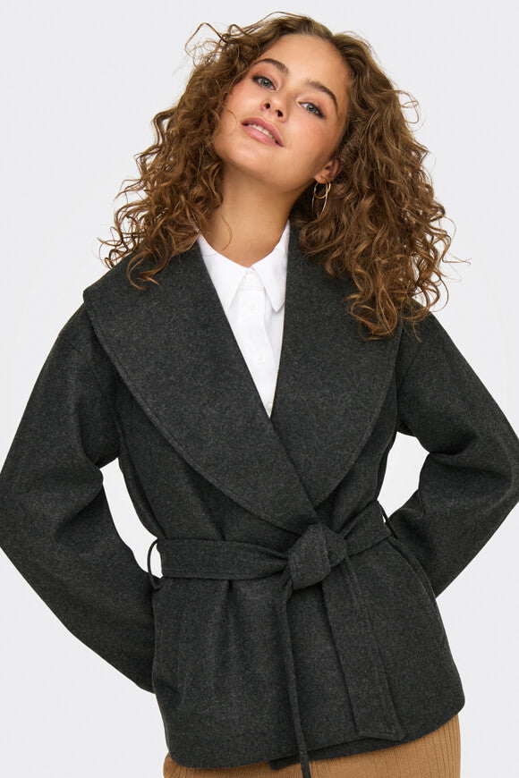 Augusta manteau court - Dark Grey Melange