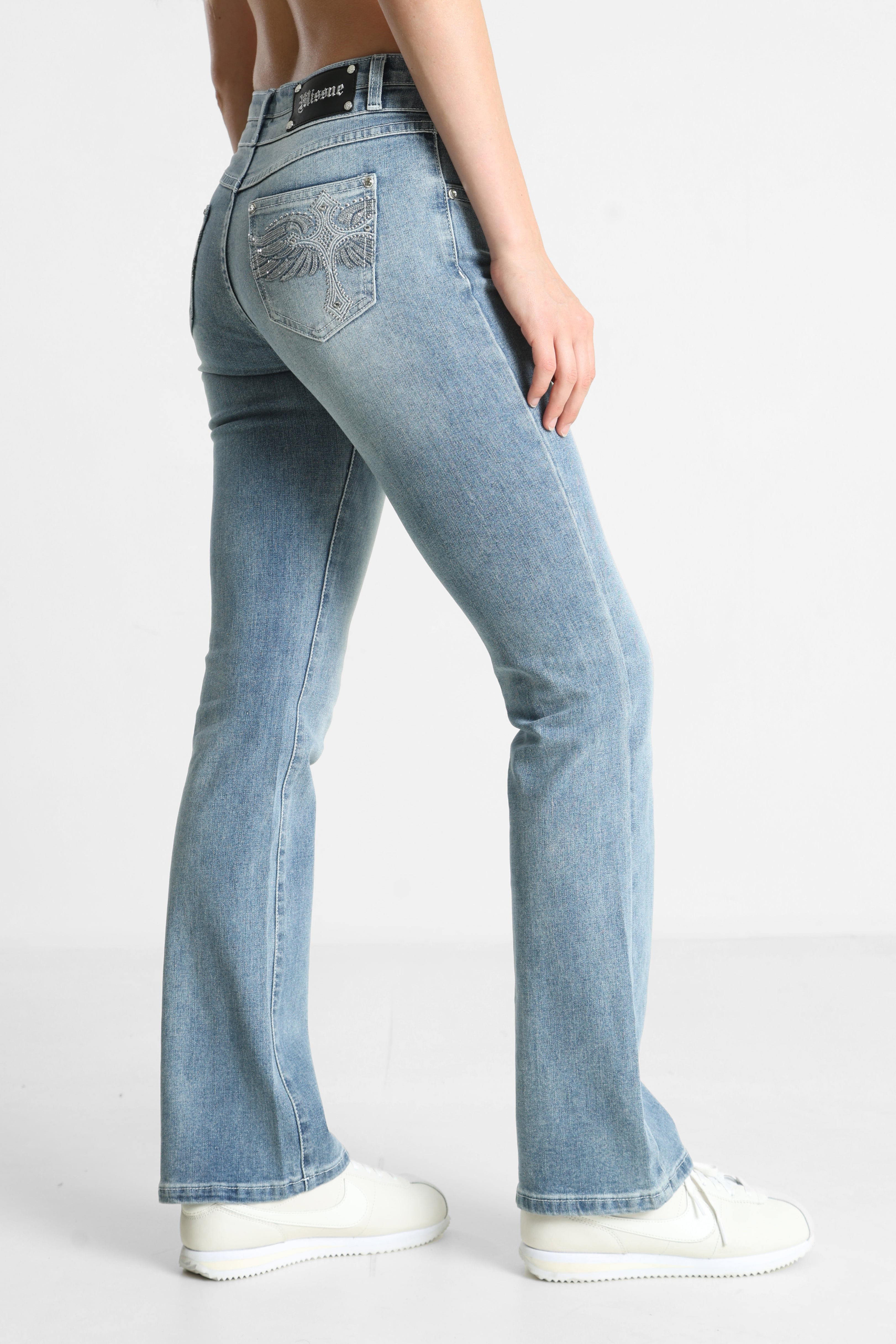 Flare jeans - Medium blue denim