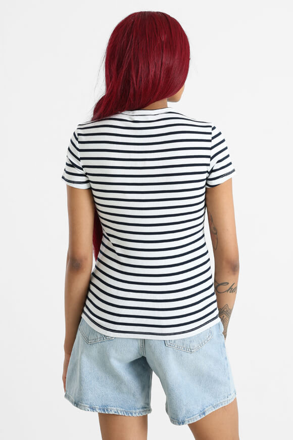 Essential ribbed t-shirt - Offwhite + Navy