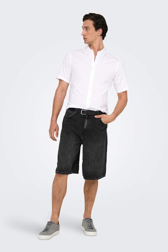 ONSCARL balloon fit denim shorts - Washed Black