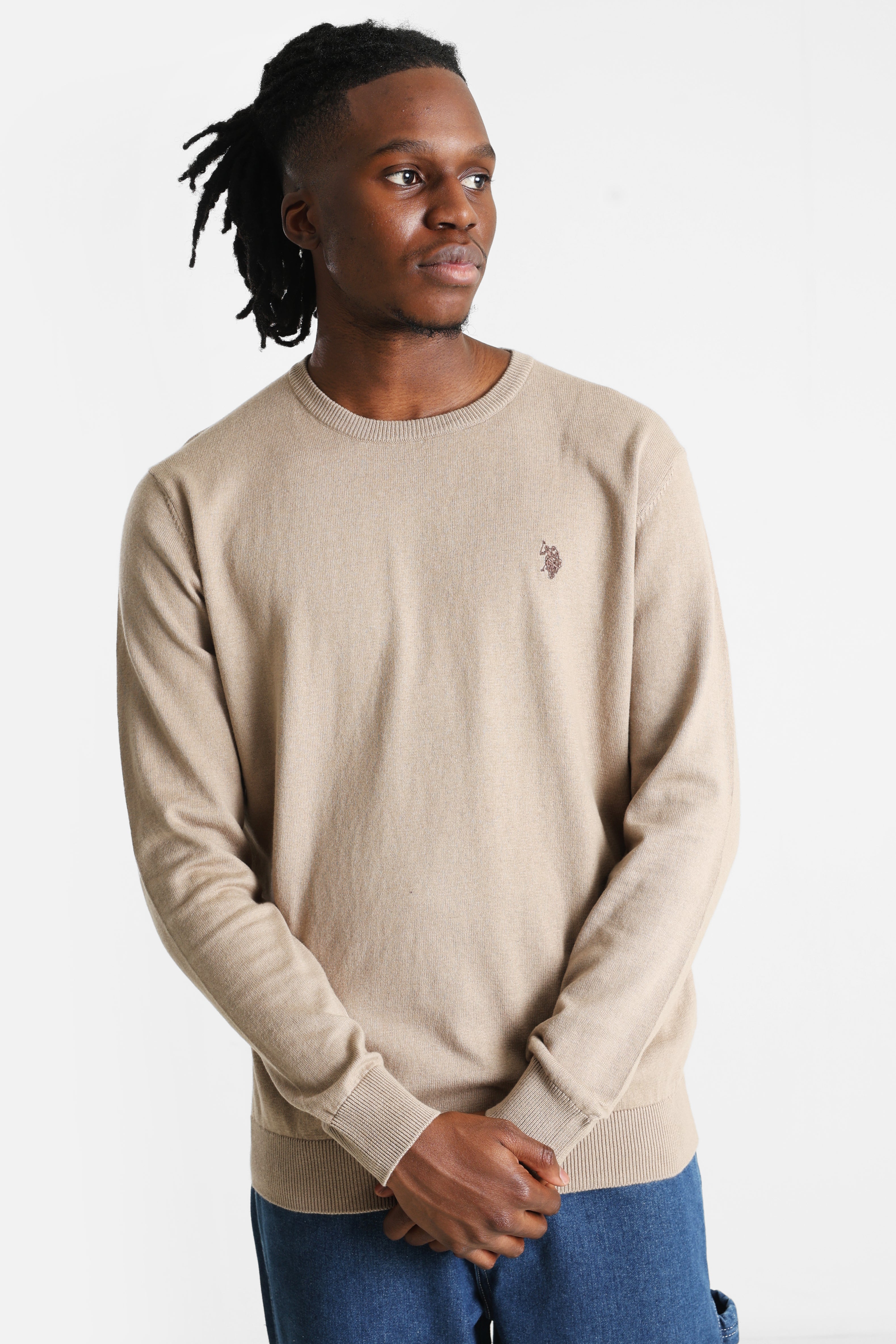 Leon pull en tricot fin - Beige