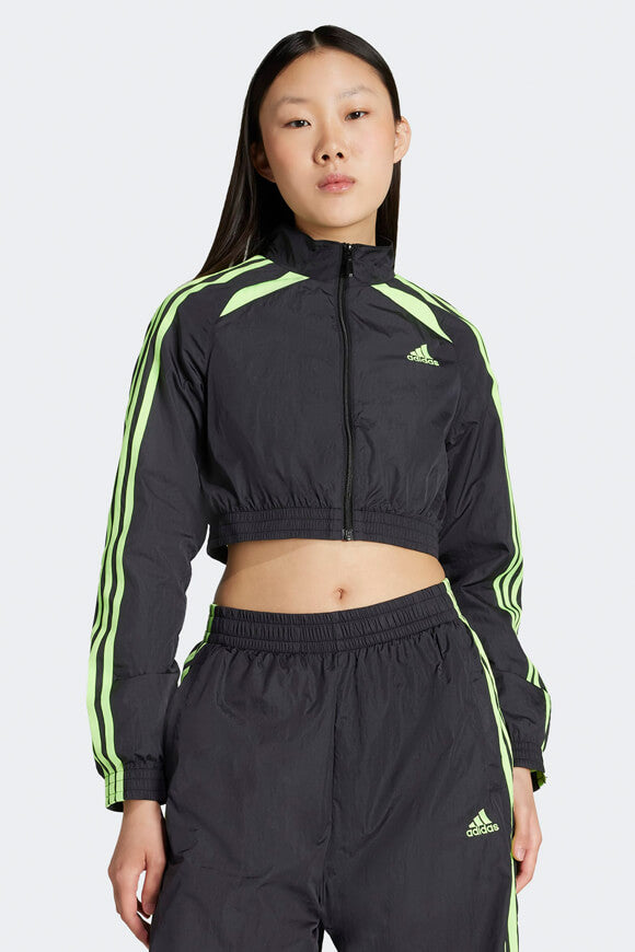 Veste d'entraînement Teamgeist Crop - Black + Signal Green