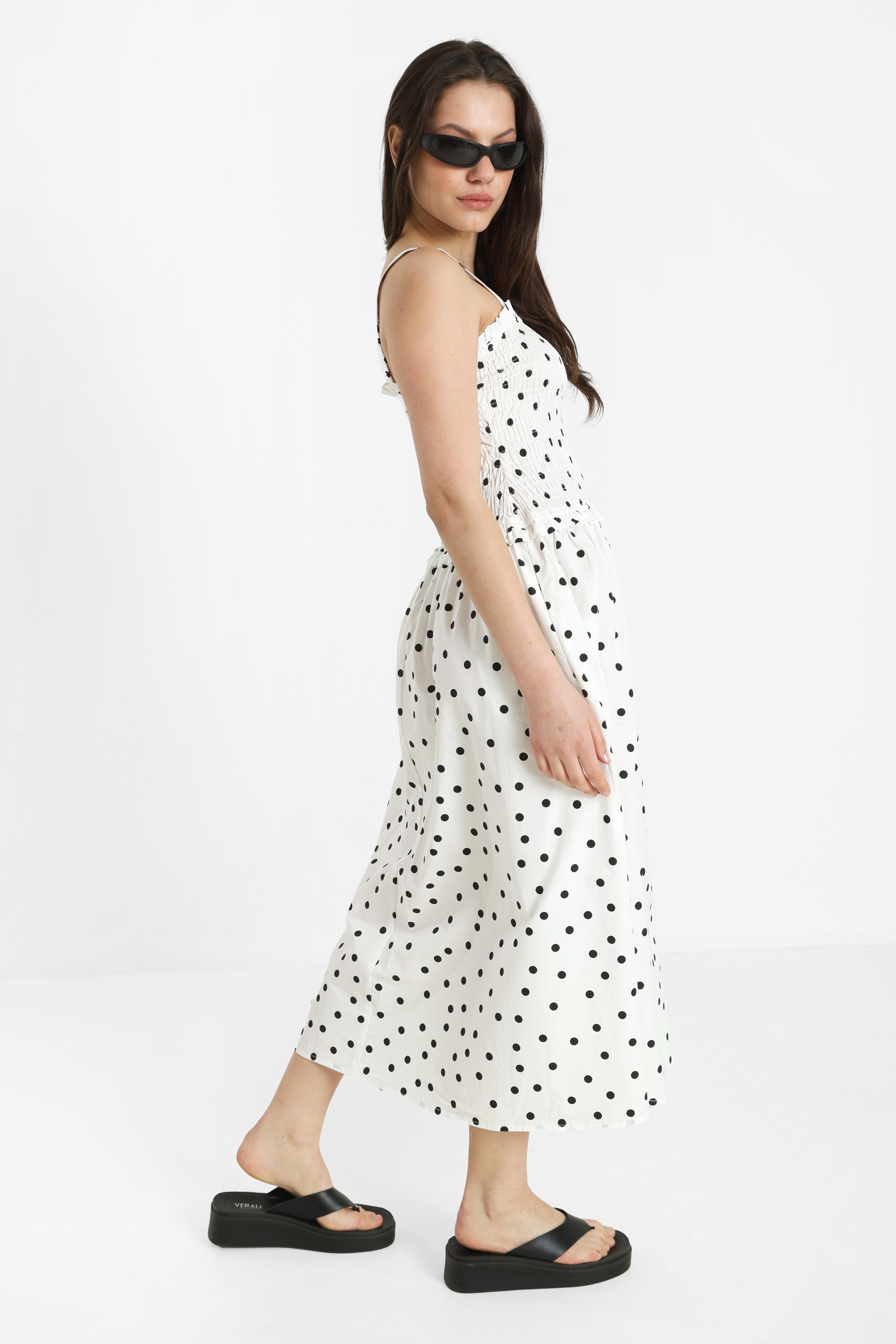 Maxikleid - Offwhite + Schwarz