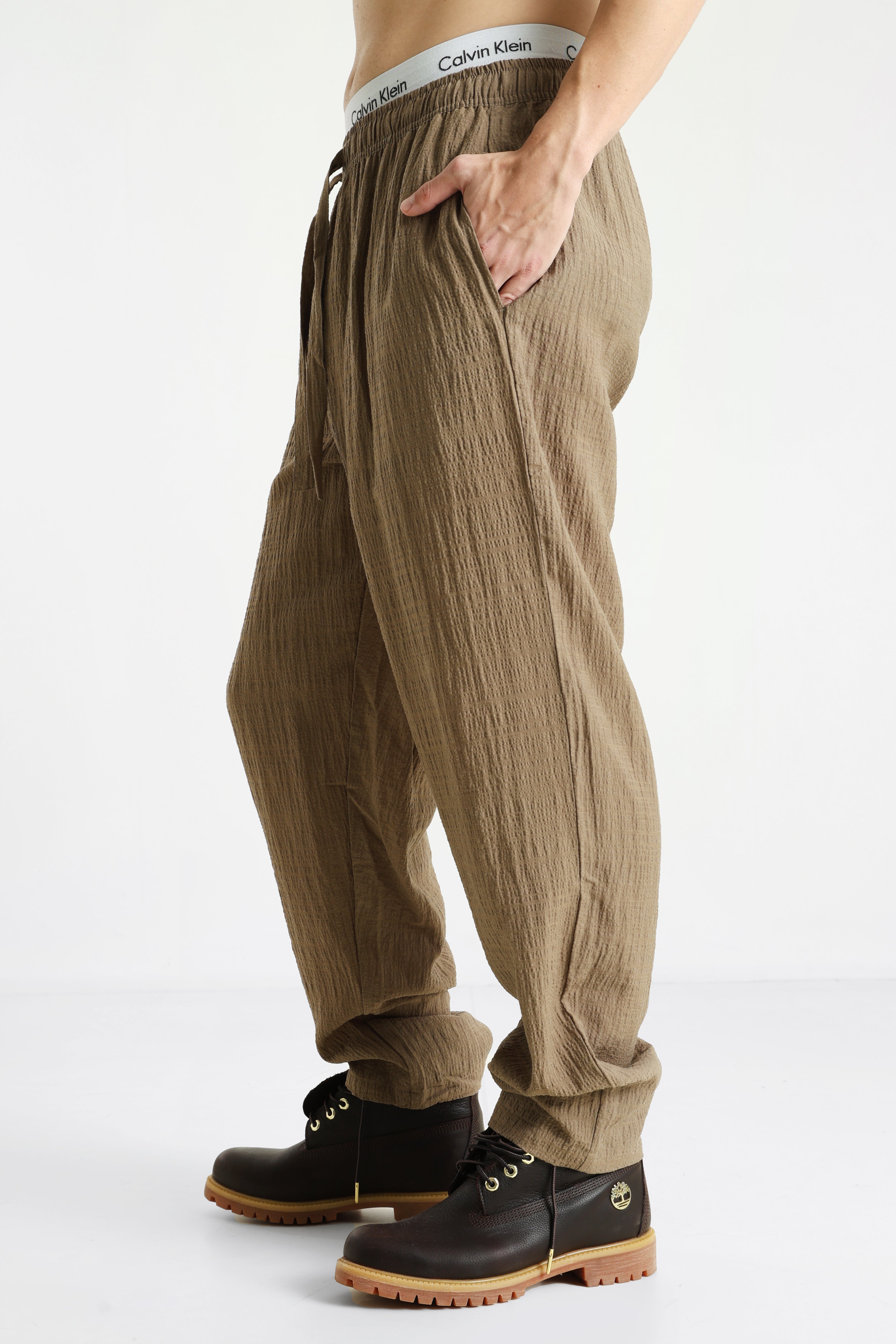 RRALEXIS Hose aus Seersucker - Tarmac